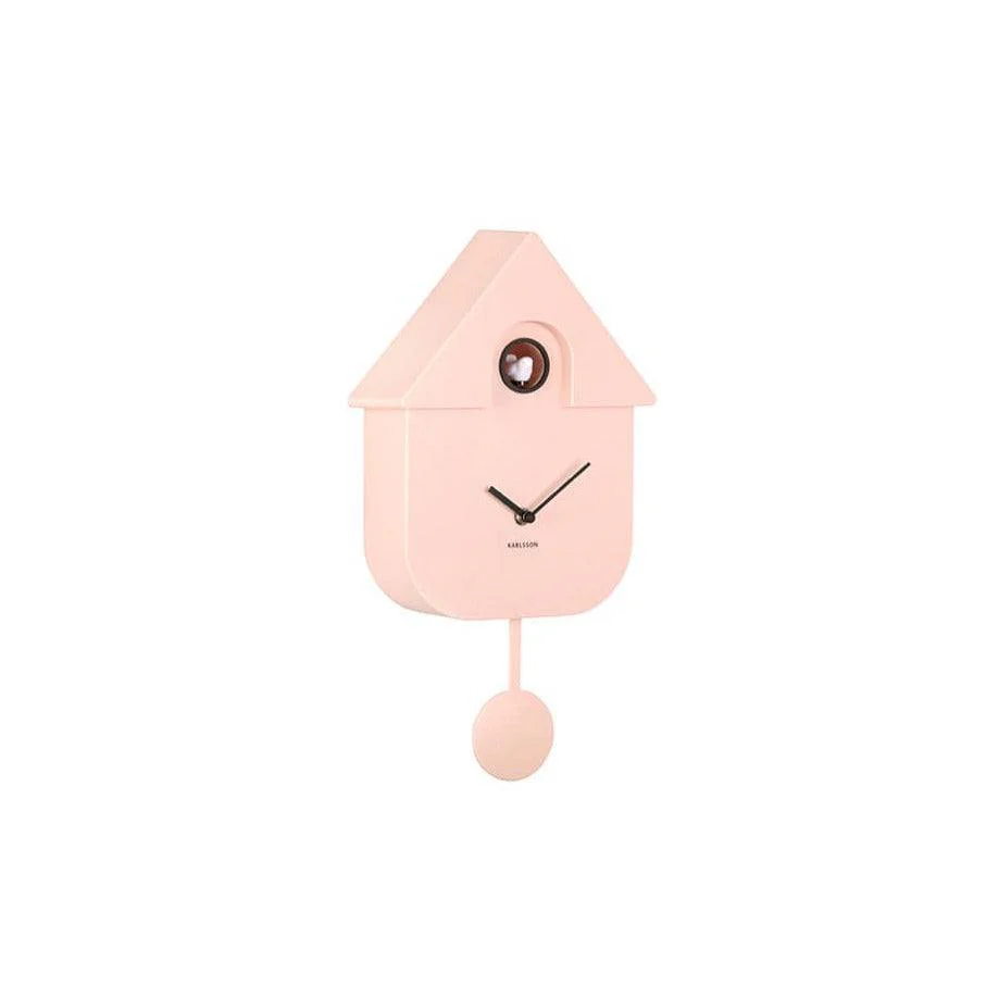 Modern Cuckoo Pendulum Wall Clock - Soft Pink - Image 3