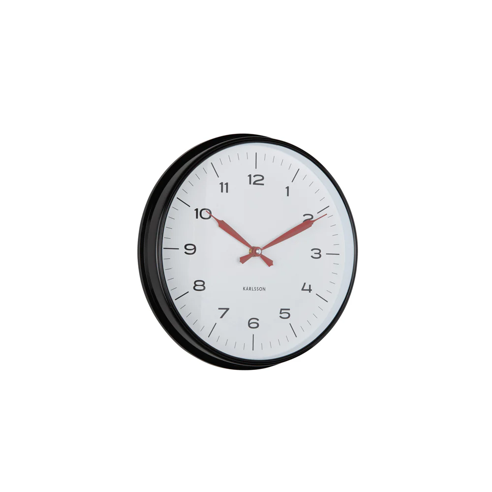 Modern Factory Wall Clock 30cm - Black & Red - Image 2