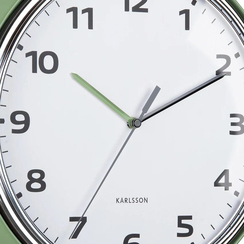 Modern Retro Wall Clock 34cm - Jungle Green - Image 5