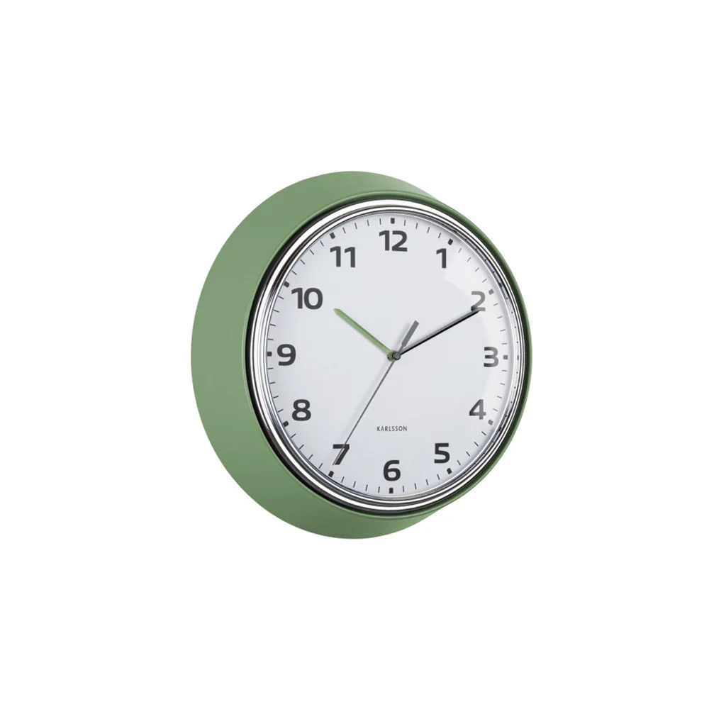 Modern Retro Wall Clock 34cm - Jungle Green - Image 6