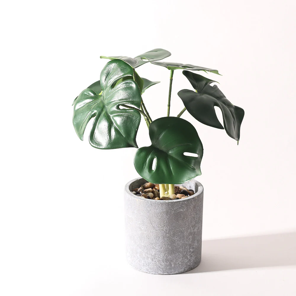 Monstera Deliciosa Artificial Potted Plant - Mini - Image 3