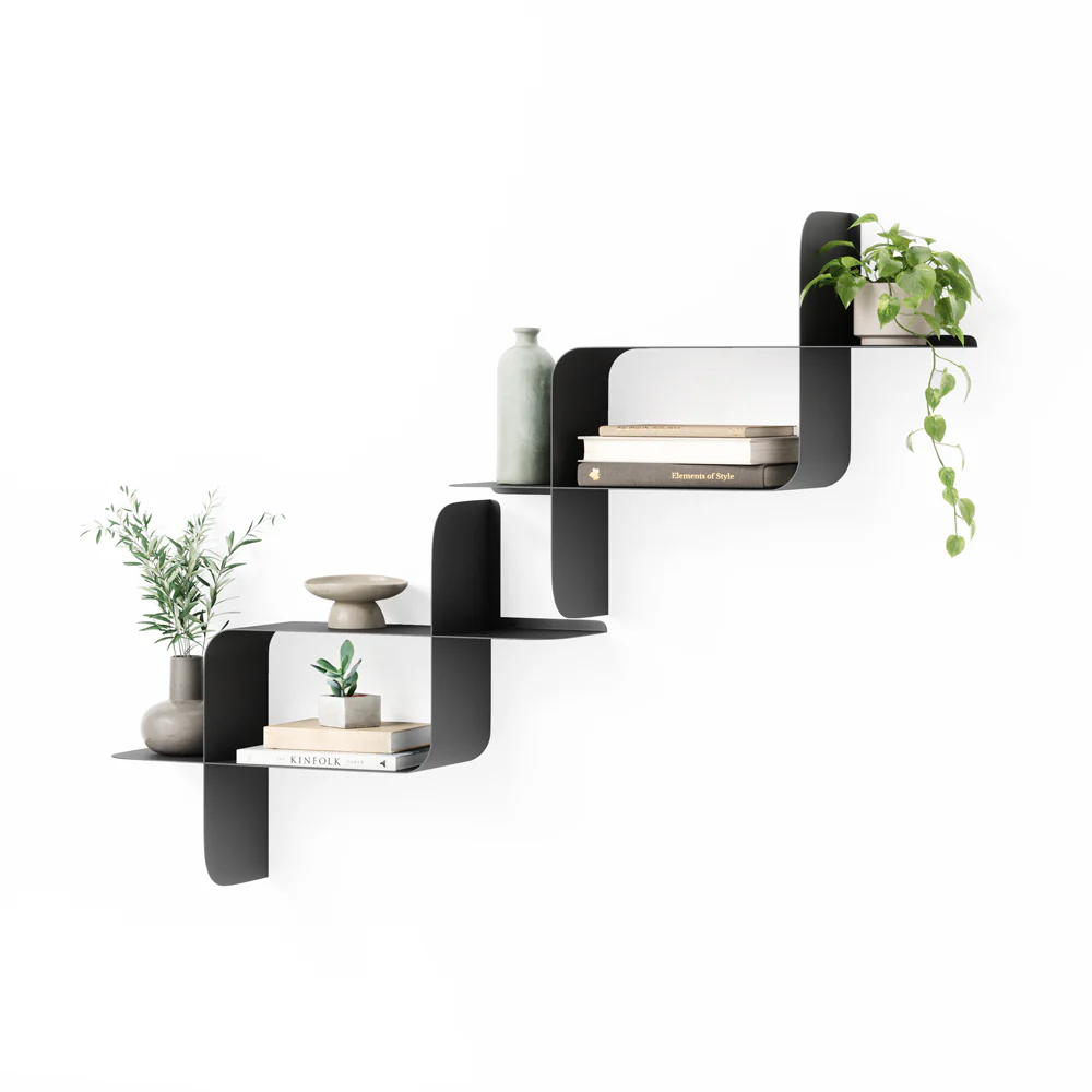 Montage Metal Shelves, Set of 2 - Black - Image 3