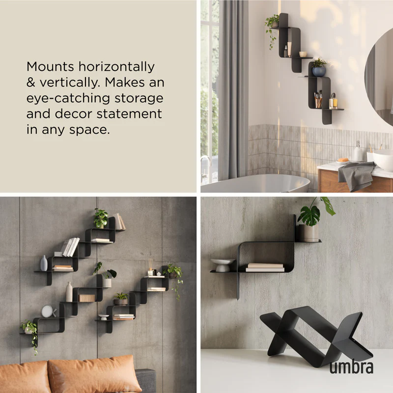 Montage Metal Shelves, Set of 2 - Black - Image 5