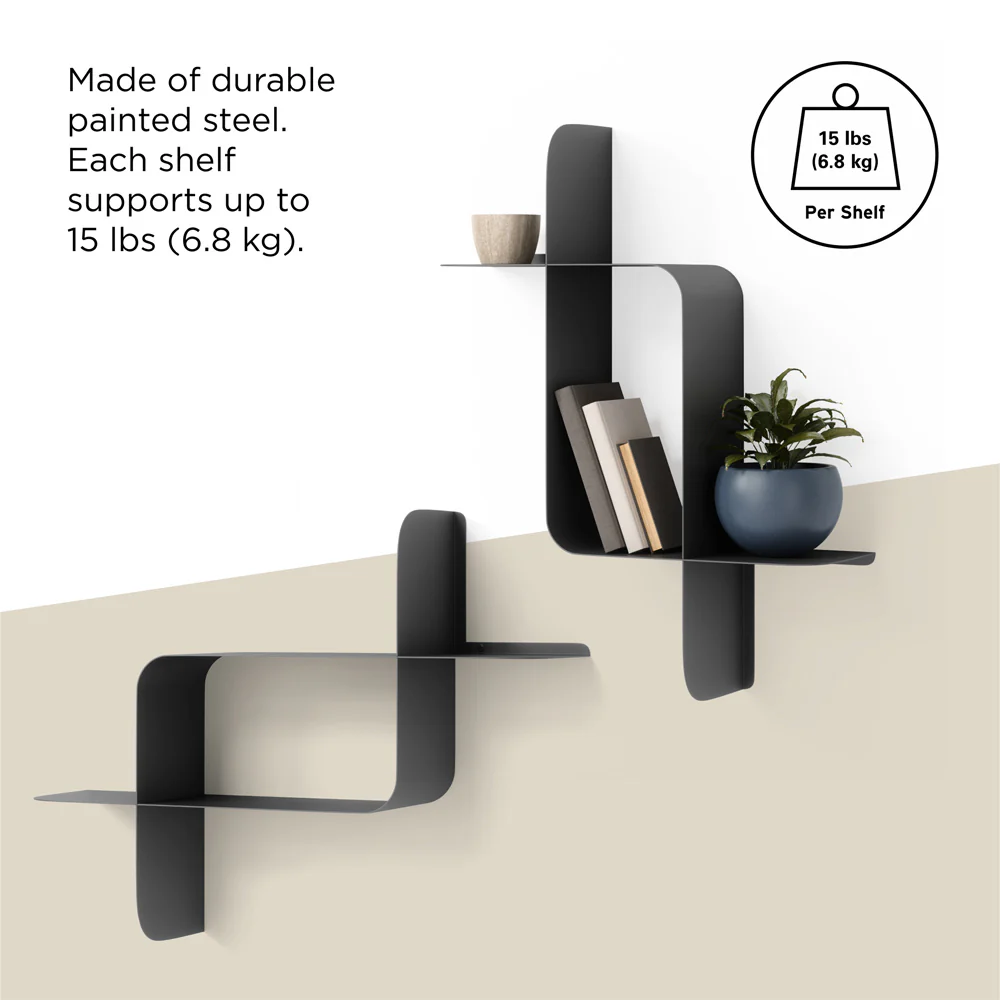 Montage Metal Shelves, Set of 2 - Black - Image 9