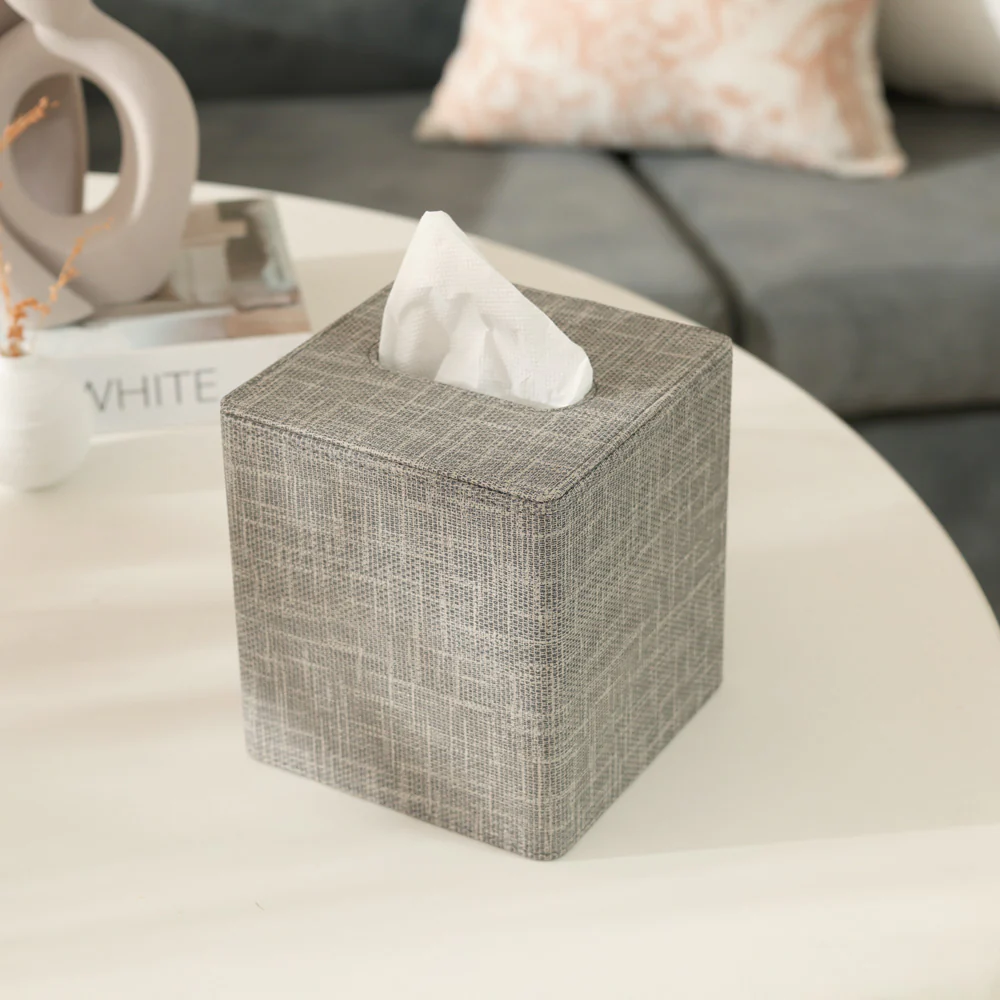 Monte Square Tissue Box Holder - Graphite - Image 2