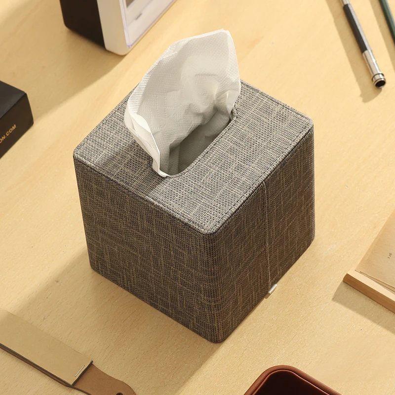 Monte Square Tissue Box Holder - Graphite - Image 3