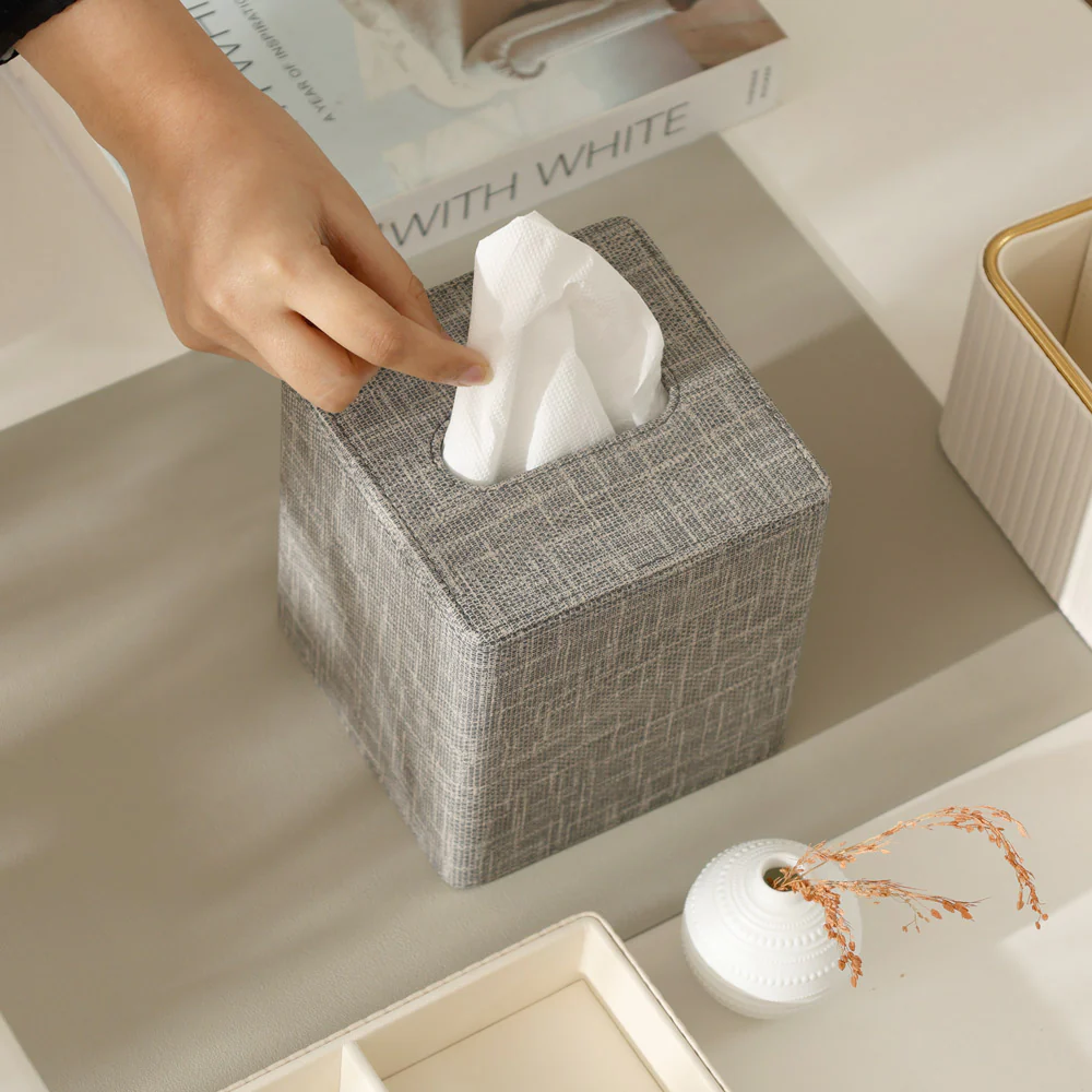 Monte Square Tissue Box Holder - Graphite - Image 6