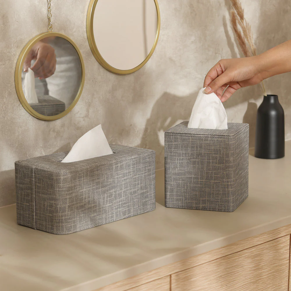 Monte Square Tissue Box Holder - Graphite - Image 8