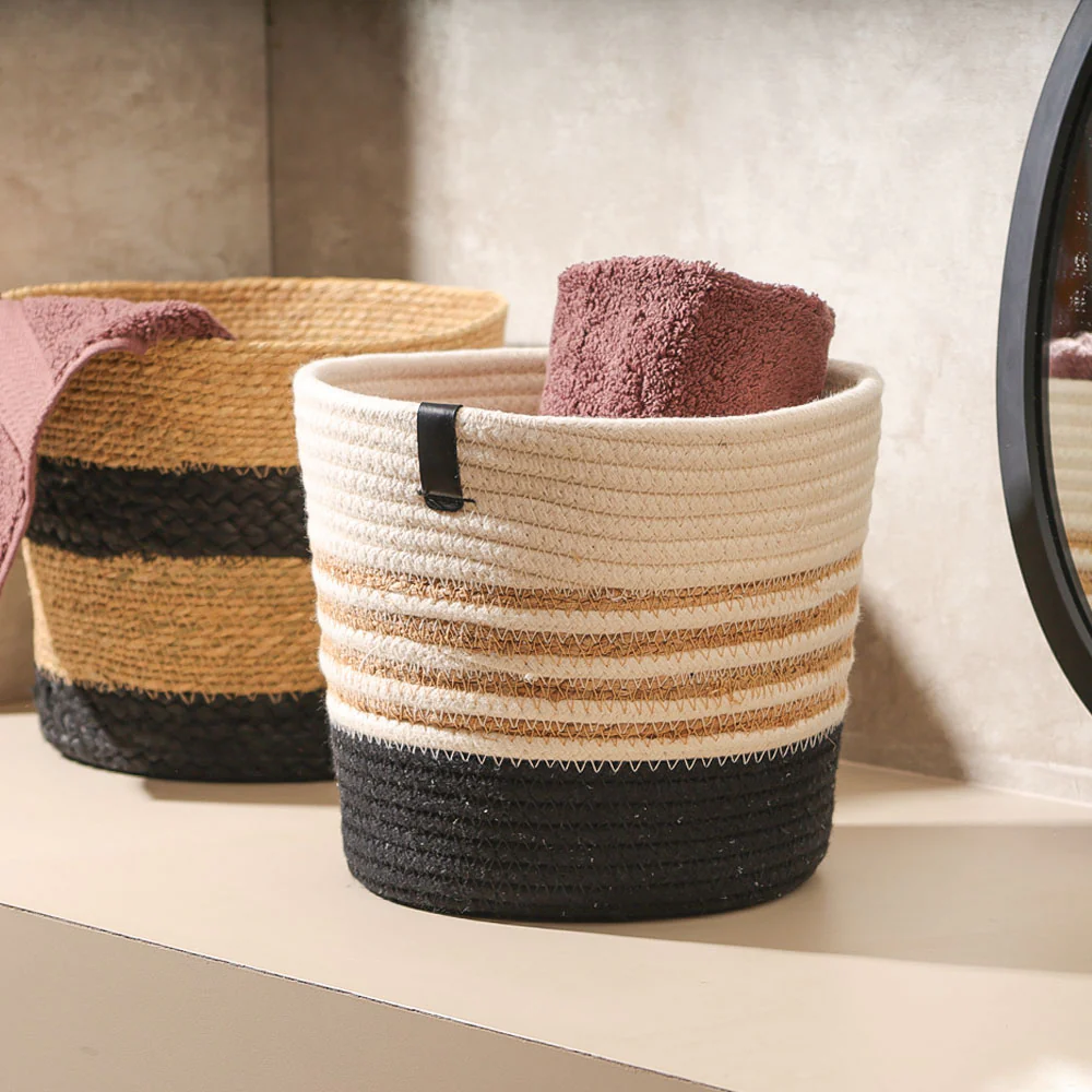 Moonj & Jute Tapered Planter - Natural Black - Image 2