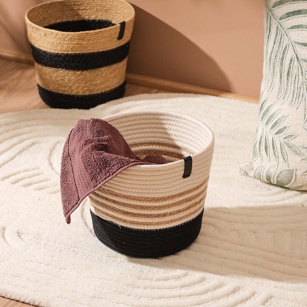 Moonj & Jute Tapered Planter - Natural Black - Image 4