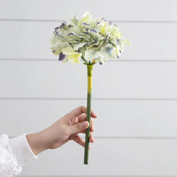 Mophead Hydrangea Faux Stem - Indigo Sunrise - Image 3