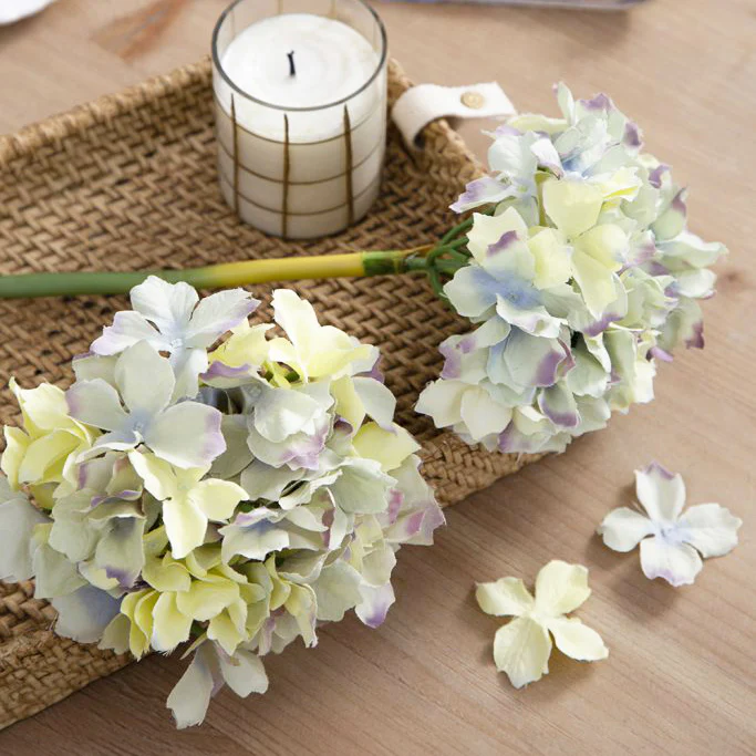Mophead Hydrangea Faux Stem - Indigo Sunrise - Image 7