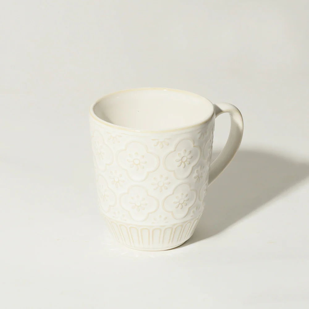 Mosaic Ceramic Coffee Mug - Chiffon White - Image 3