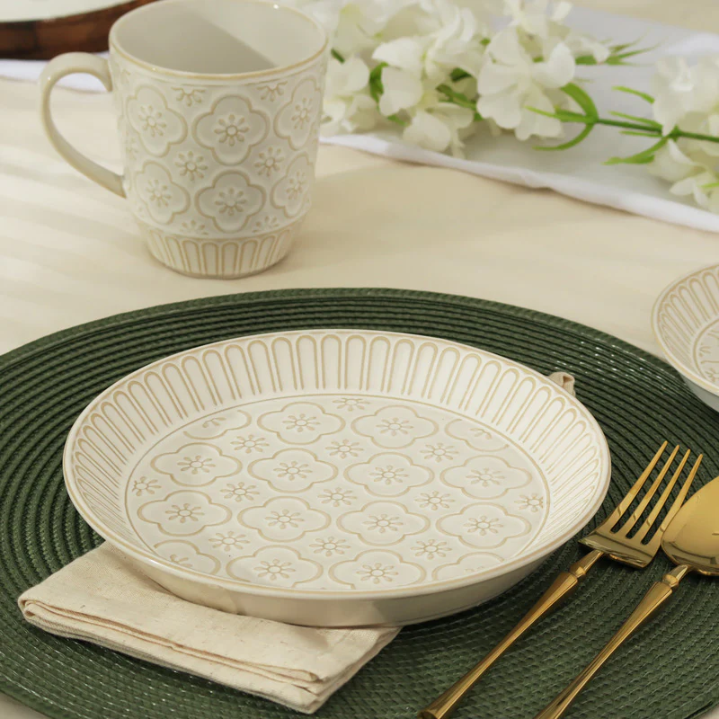 Mosaic Ceramic Small Plate - Chiffon White - Image 2