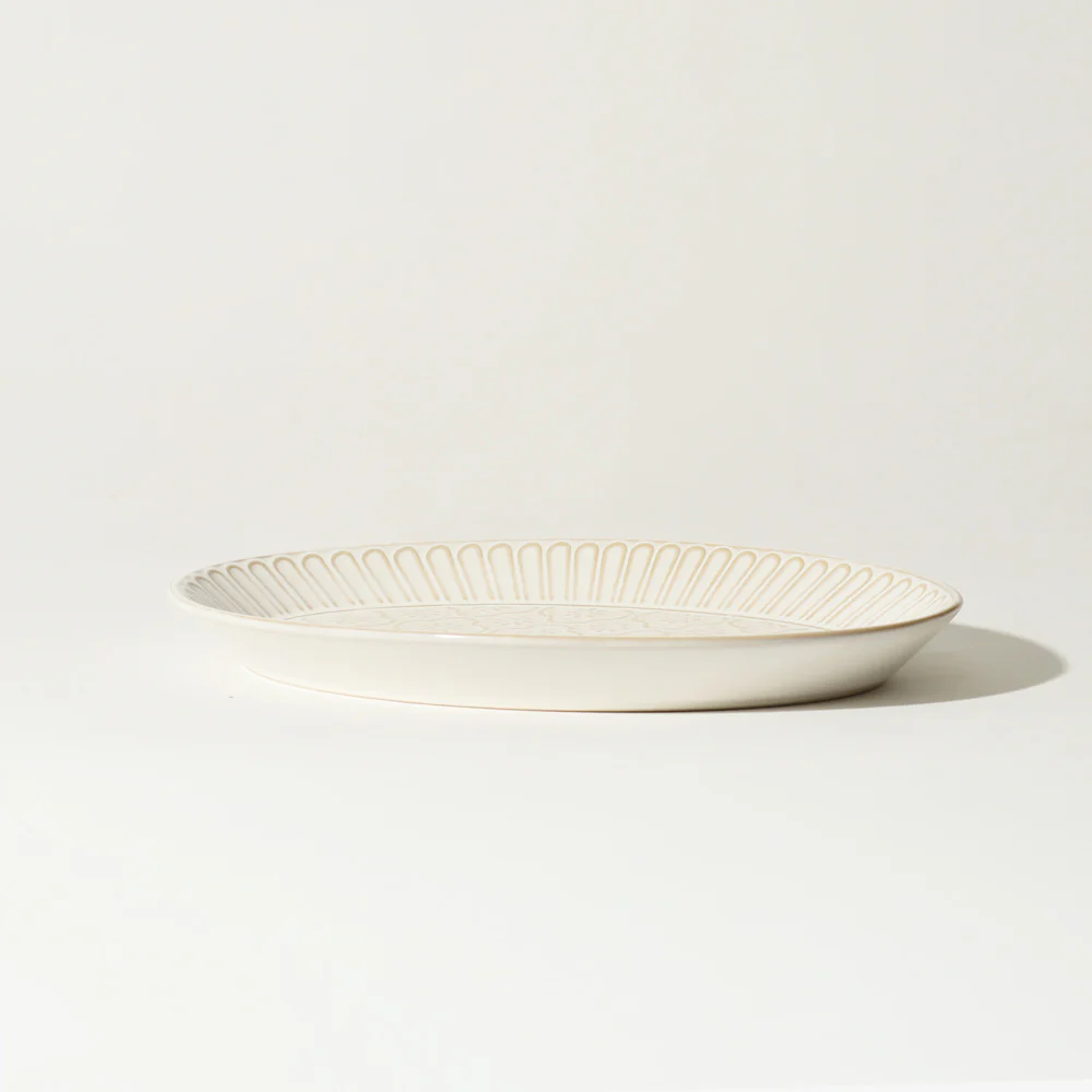 Mosaic Oval Plate - Chiffon White - Image 3