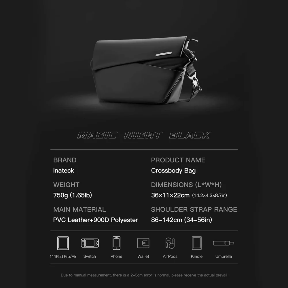 Multi-Purpose Crossbody Bag - Black - Image 8