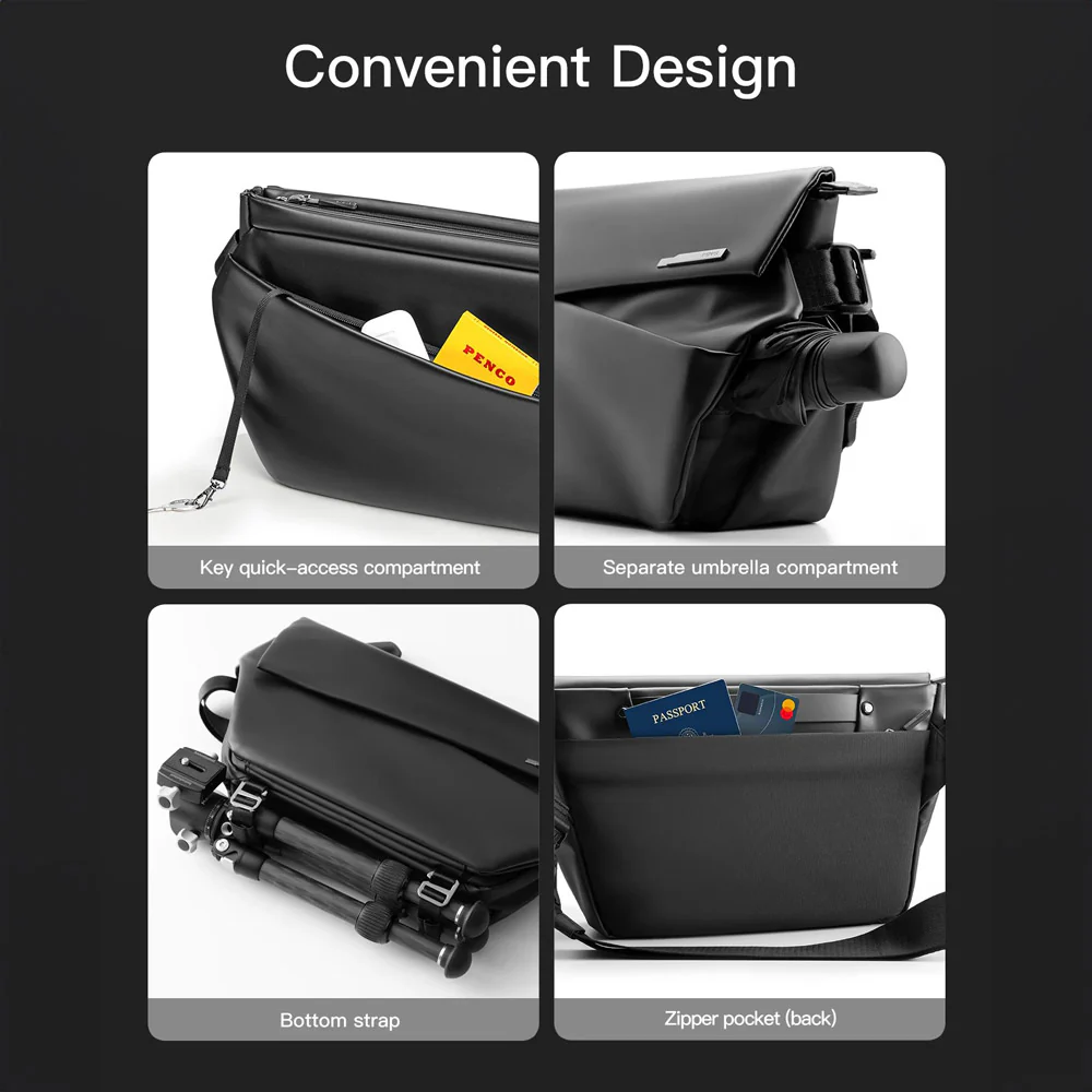 Multi-Purpose Crossbody Bag - Black - Image 9