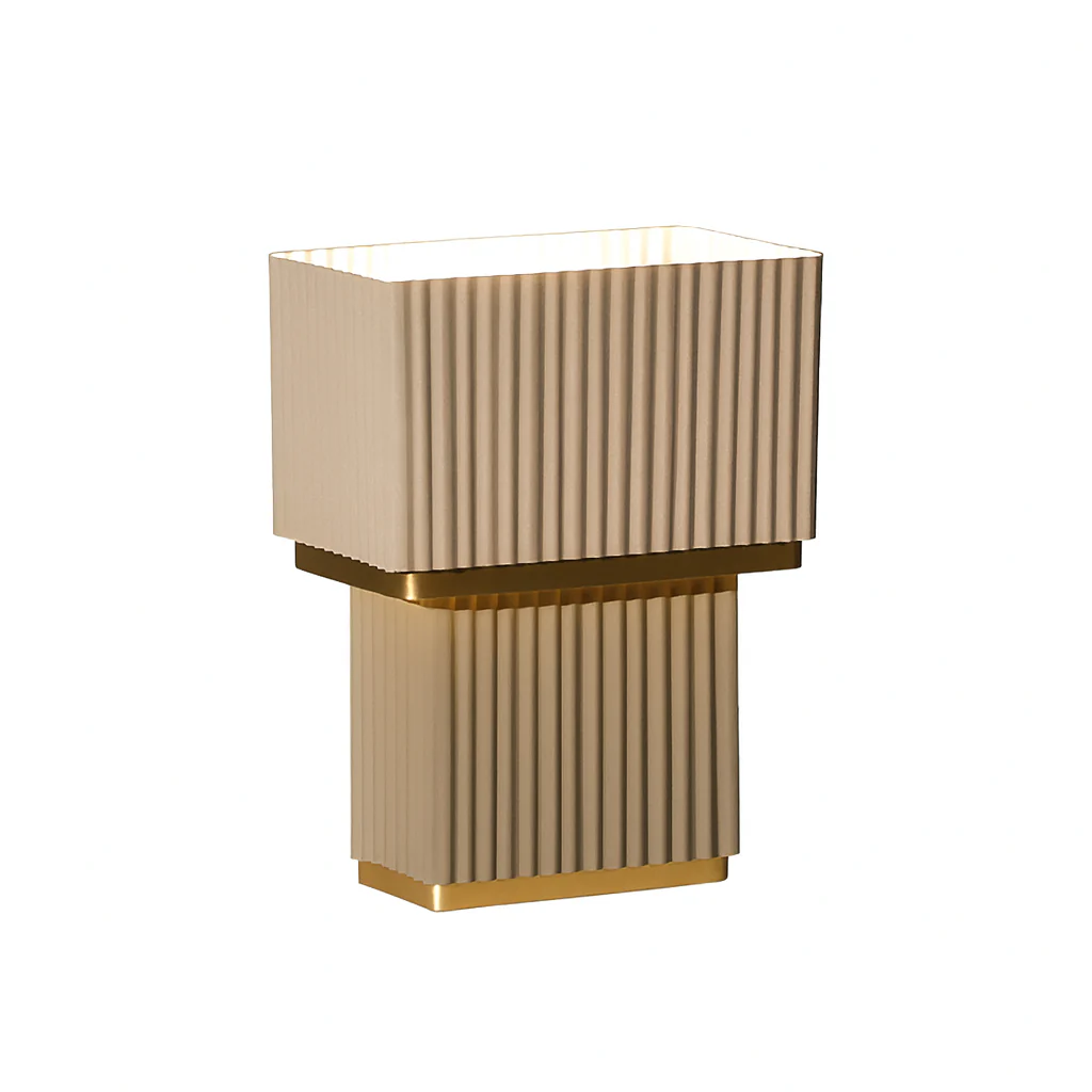Mundo Cuboid Table Lamp Medium - Taupe Gold - Image 4