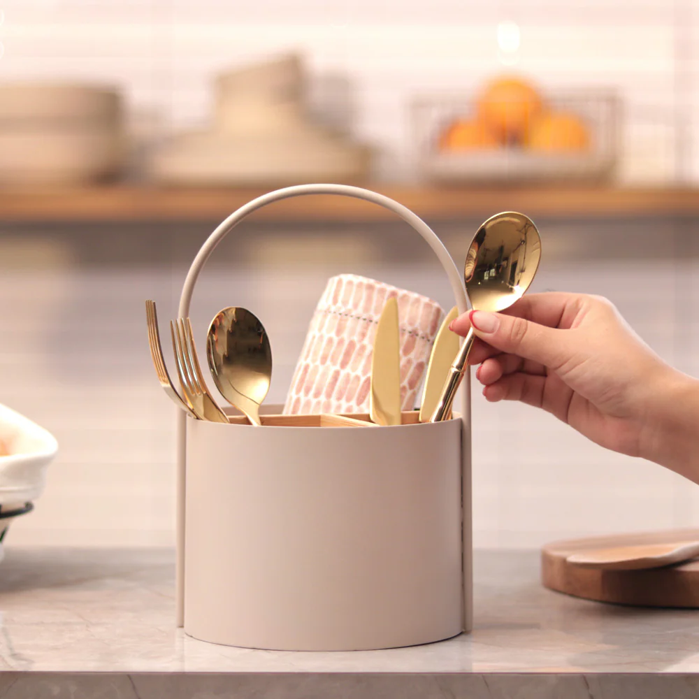 Muro Utensil Drainer and Holder - Taupe Natural - Image 6