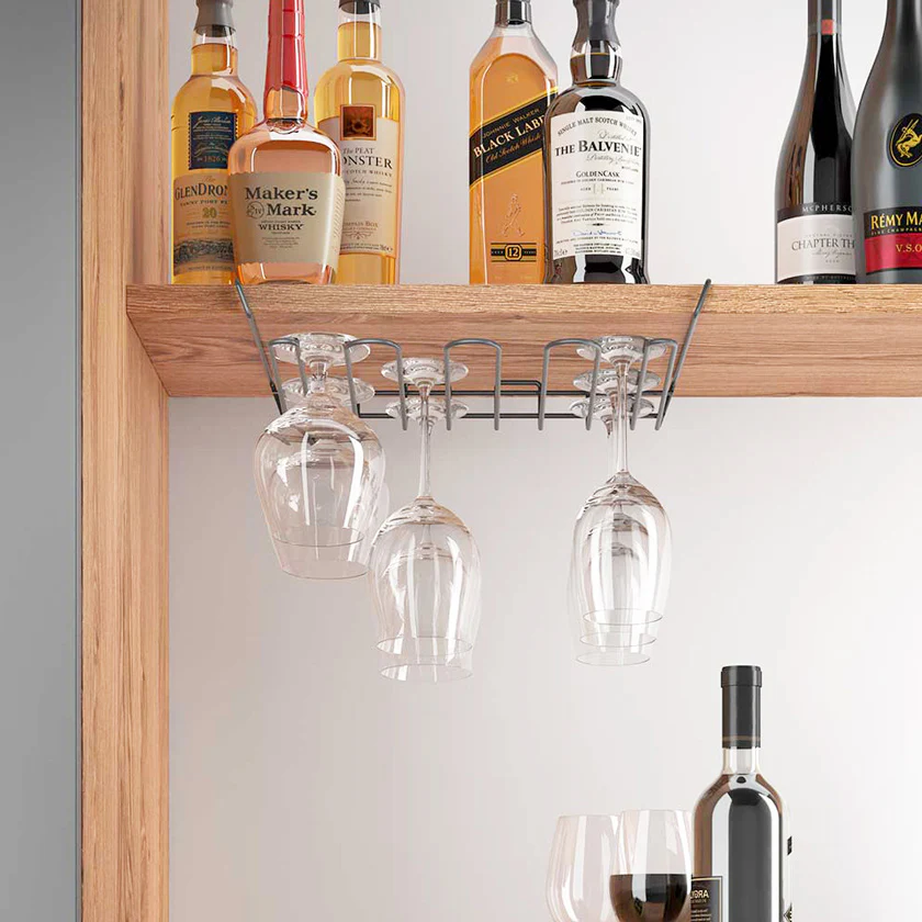 My Crystal Undershelf Wine Glass Holder - Black - Image 2