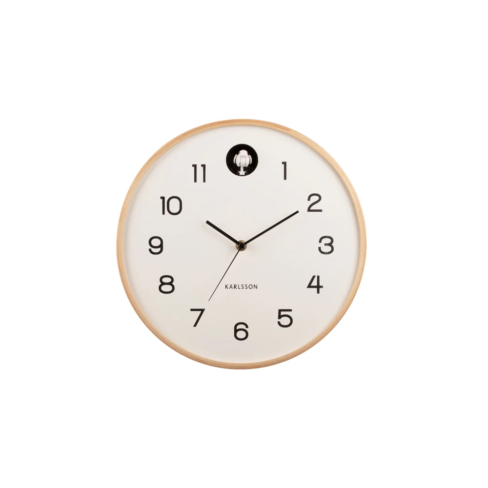 Natural Cuckoo Wall Clock 31cm - White - Image 2