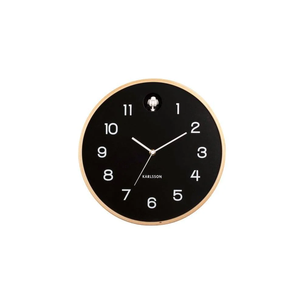 Natural Cuckoo Wall Clock 31cm - Black - Image 3