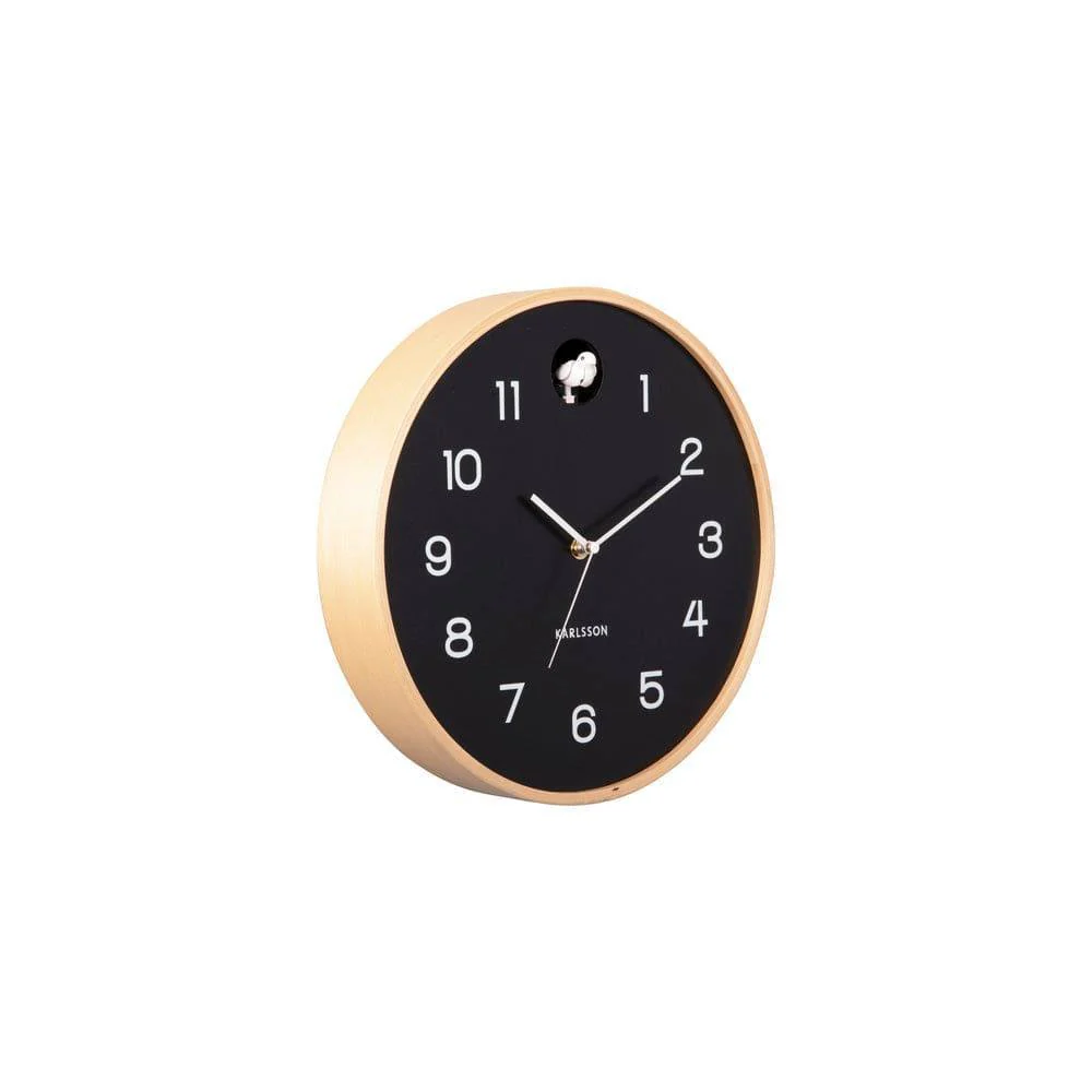 Natural Cuckoo Wall Clock 31cm - Black - Image 6