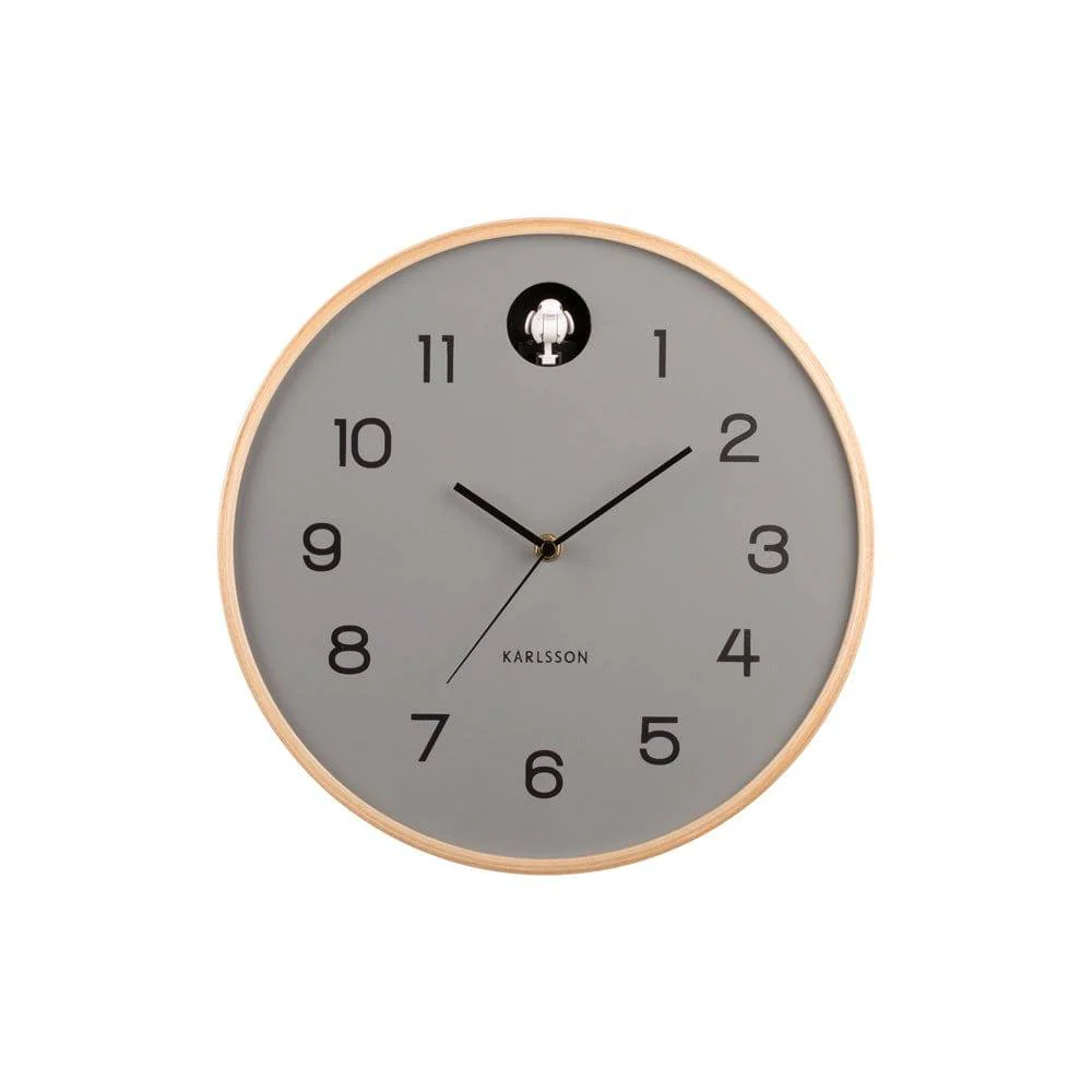 Natural Cuckoo Wall Clock 31cm - Mouse Grey - Image 2