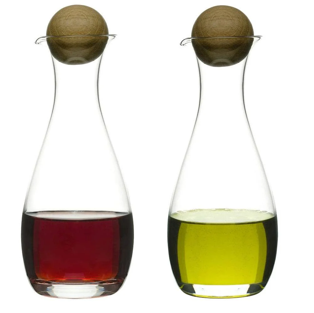 Nature Oil and Vinegar Bottles with Oak Stoppers, Set of 2 - Image 2