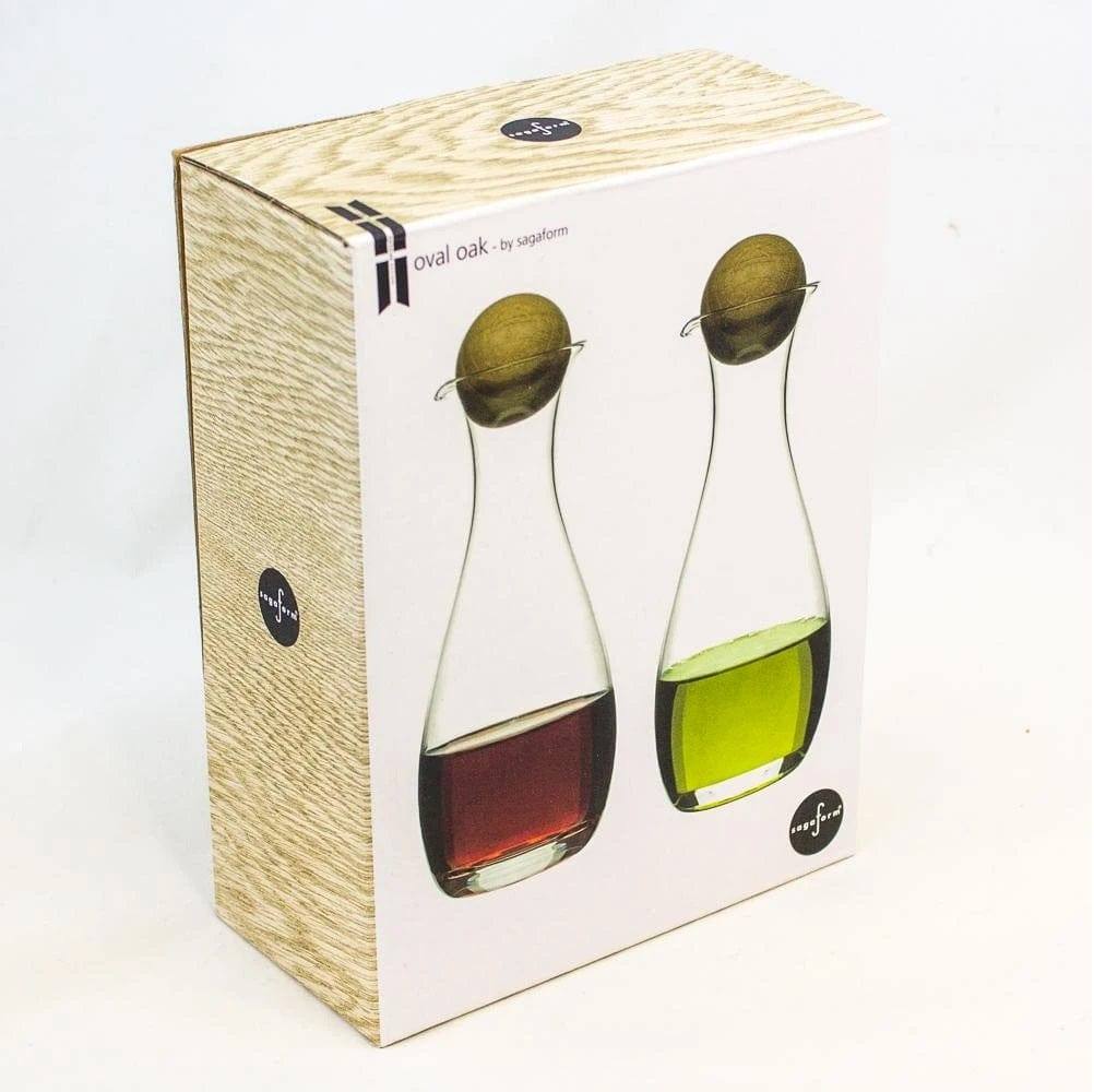 Nature Oil and Vinegar Bottles with Oak Stoppers, Set of 2 - Image 5