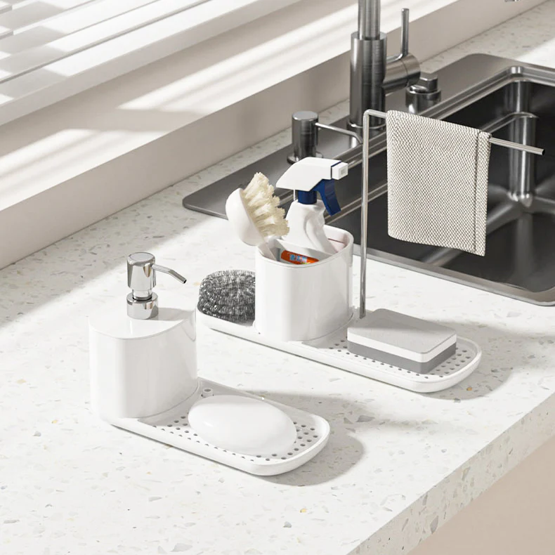 Neat Dish Soap Dispenser with Sponge Rest - White - Image 5