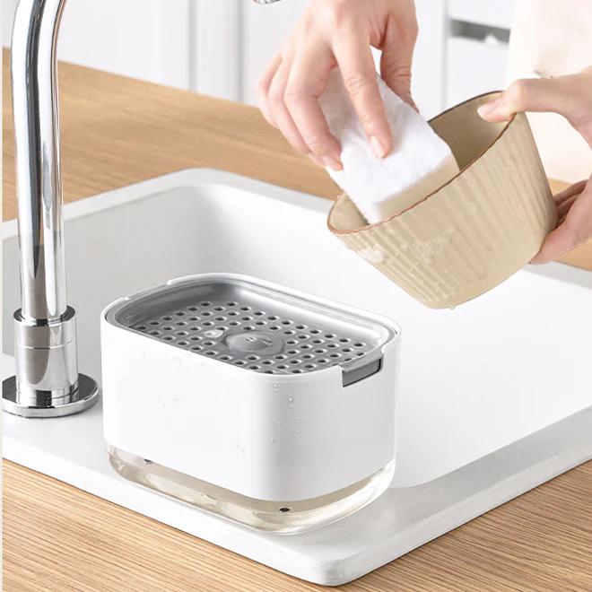 Neat Soap Dispensing Sponge Holder - White - Image 7