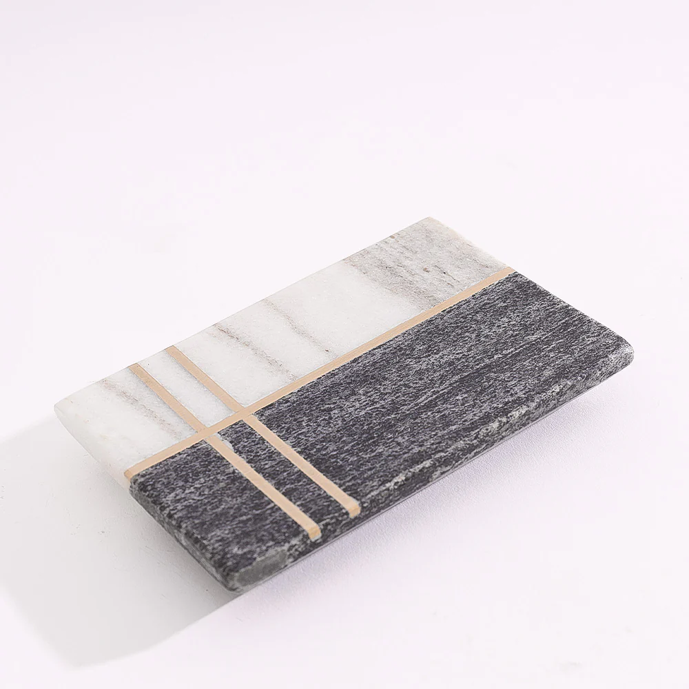 Nera Marble Soap Dish - Beige & Black - Image 4