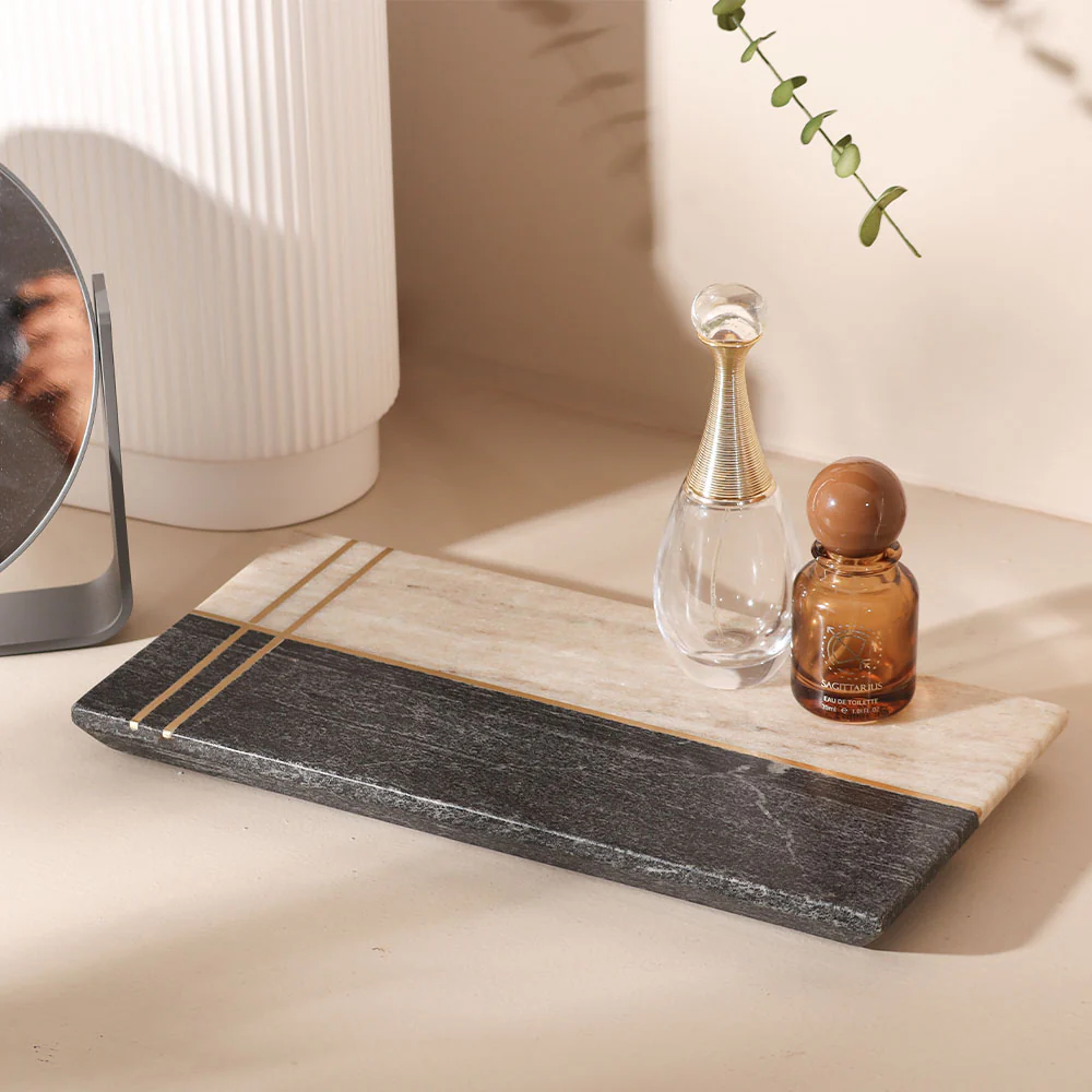 Nera Marble Valet Tray - Beige & Black - Image 4