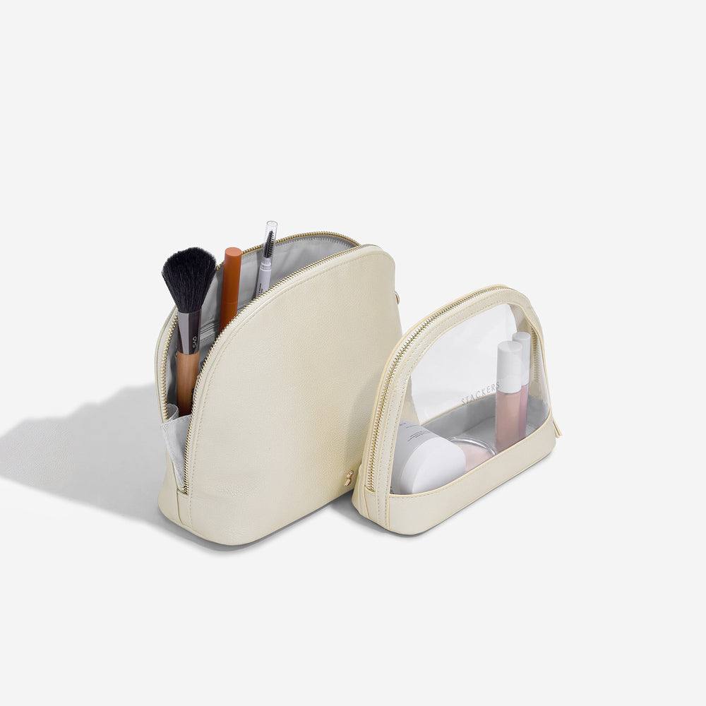 Nested Cosmetic Bags, Set of 2 - Metallic Pearl - Image 3