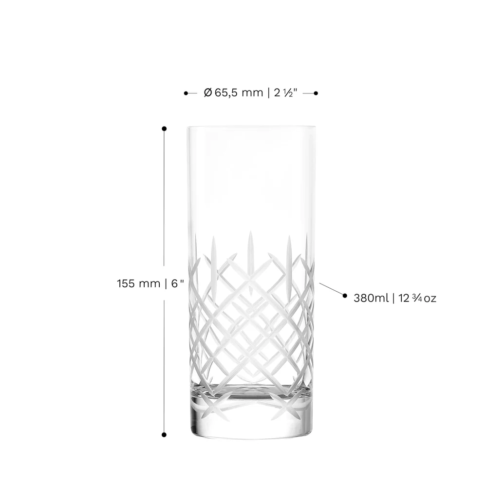 New York Club Long Drink Glasses 380ml, Set of 6 - Image 4
