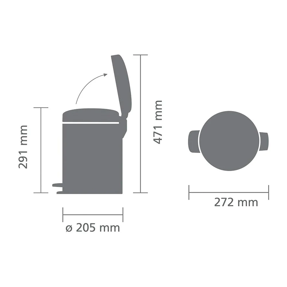NewIcon Pedal Bin 5L - White - Image 7