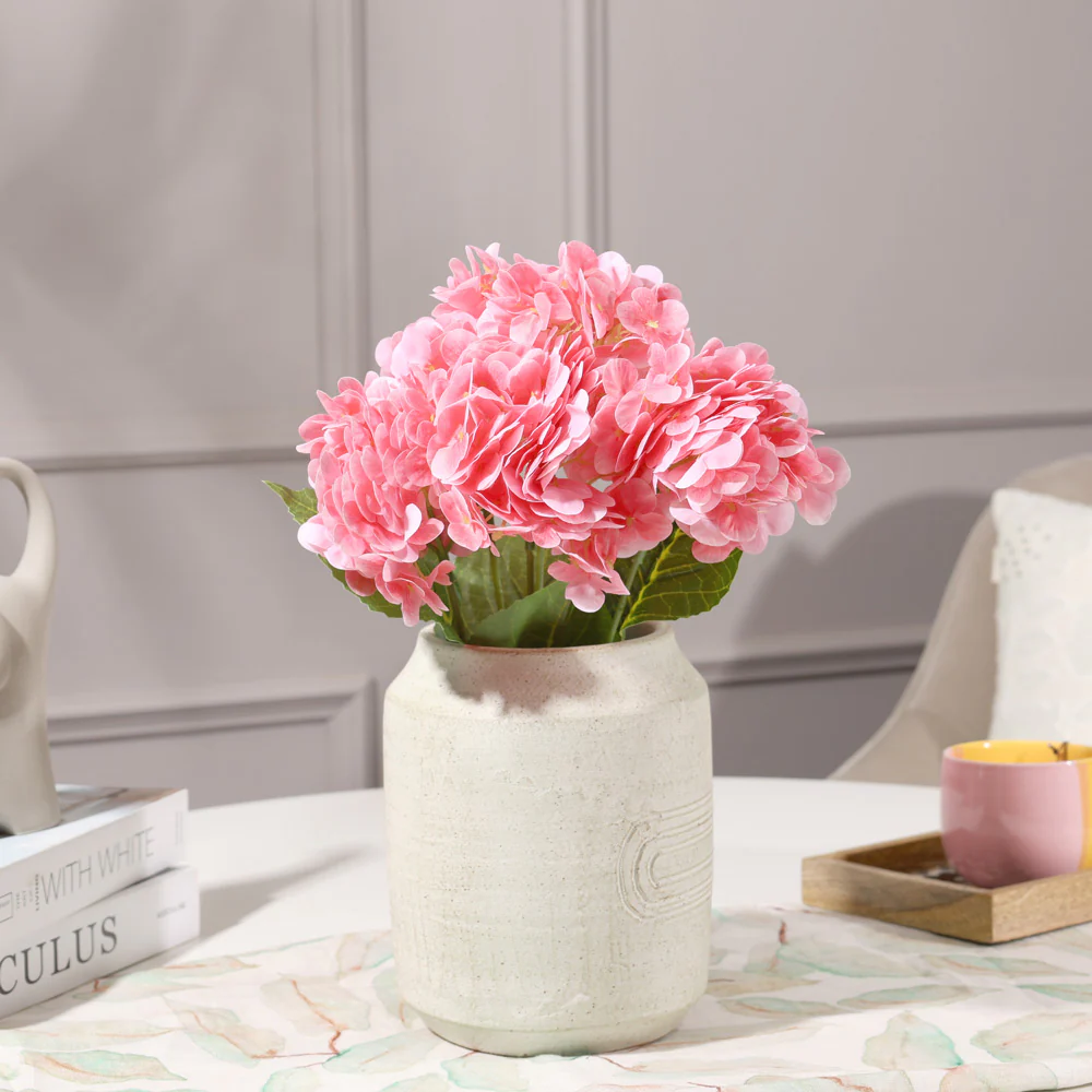 Nippon Soft-Touch Hydrangea Faux Stem - Hot Pink