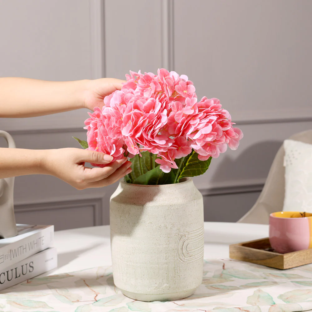 Nippon Soft-Touch Hydrangea Faux Stem - Hot Pink - Image 2