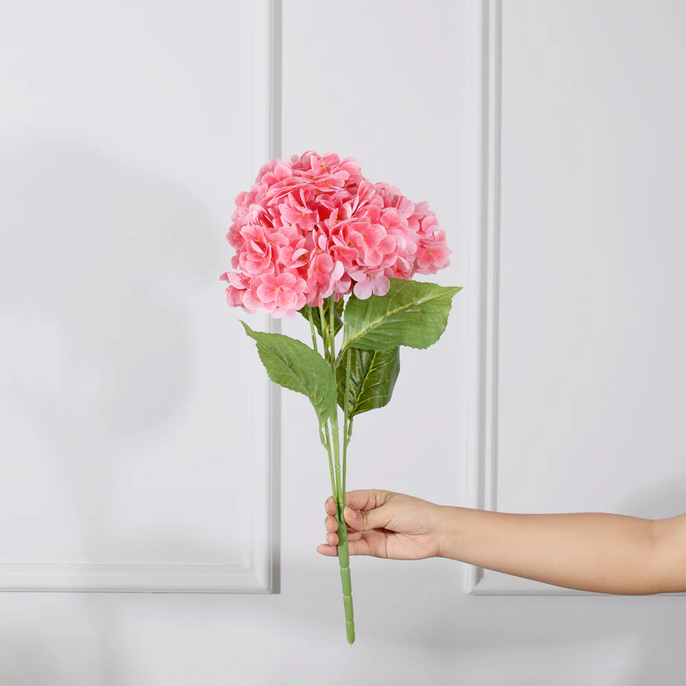 Nippon Soft-Touch Hydrangea Faux Stem - Hot Pink - Image 3