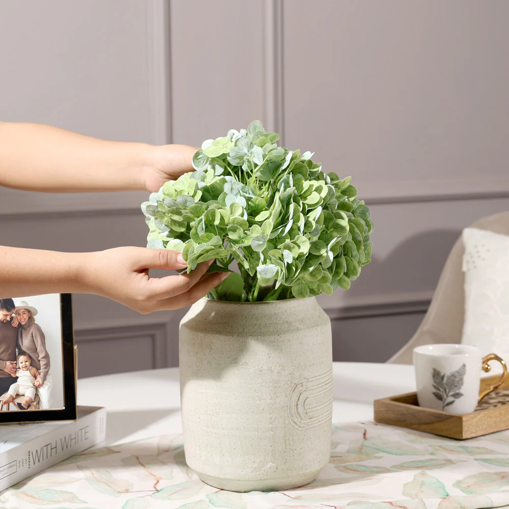 Nippon Soft-Touch Hydrangea Faux Stem - Kelp Green
