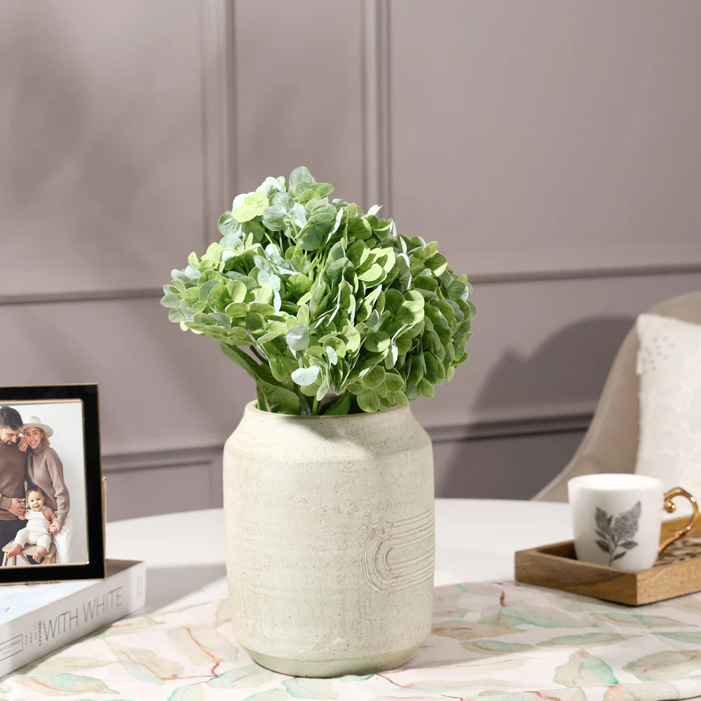 Nippon Soft-Touch Hydrangea Faux Stem - Kelp Green - Image 2
