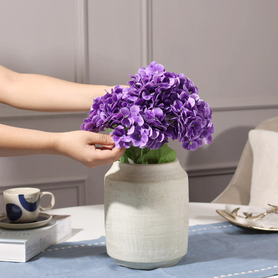 Nippon Soft-Touch Hydrangea Faux Stem - Purple