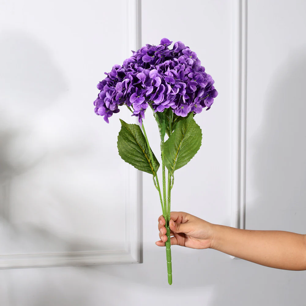 Nippon Soft-Touch Hydrangea Faux Stem - Purple - Image 3