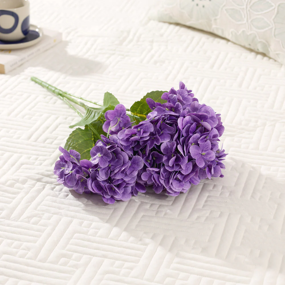 Nippon Soft-Touch Hydrangea Faux Stem - Purple - Image 4