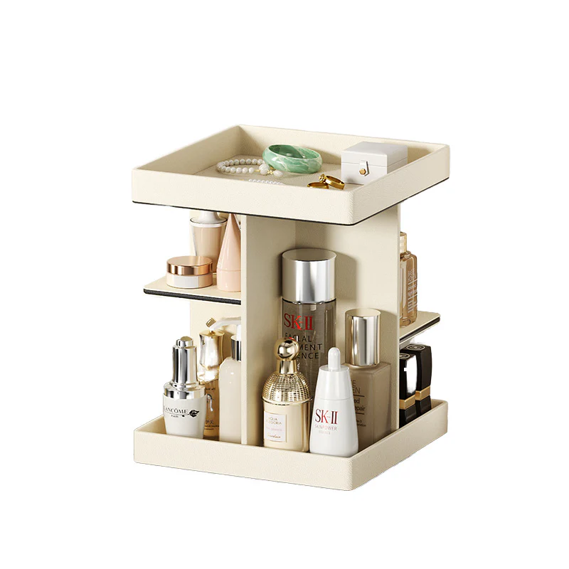 Node Tiered Rotating Cosmetic Organiser - Ivory - Image 10