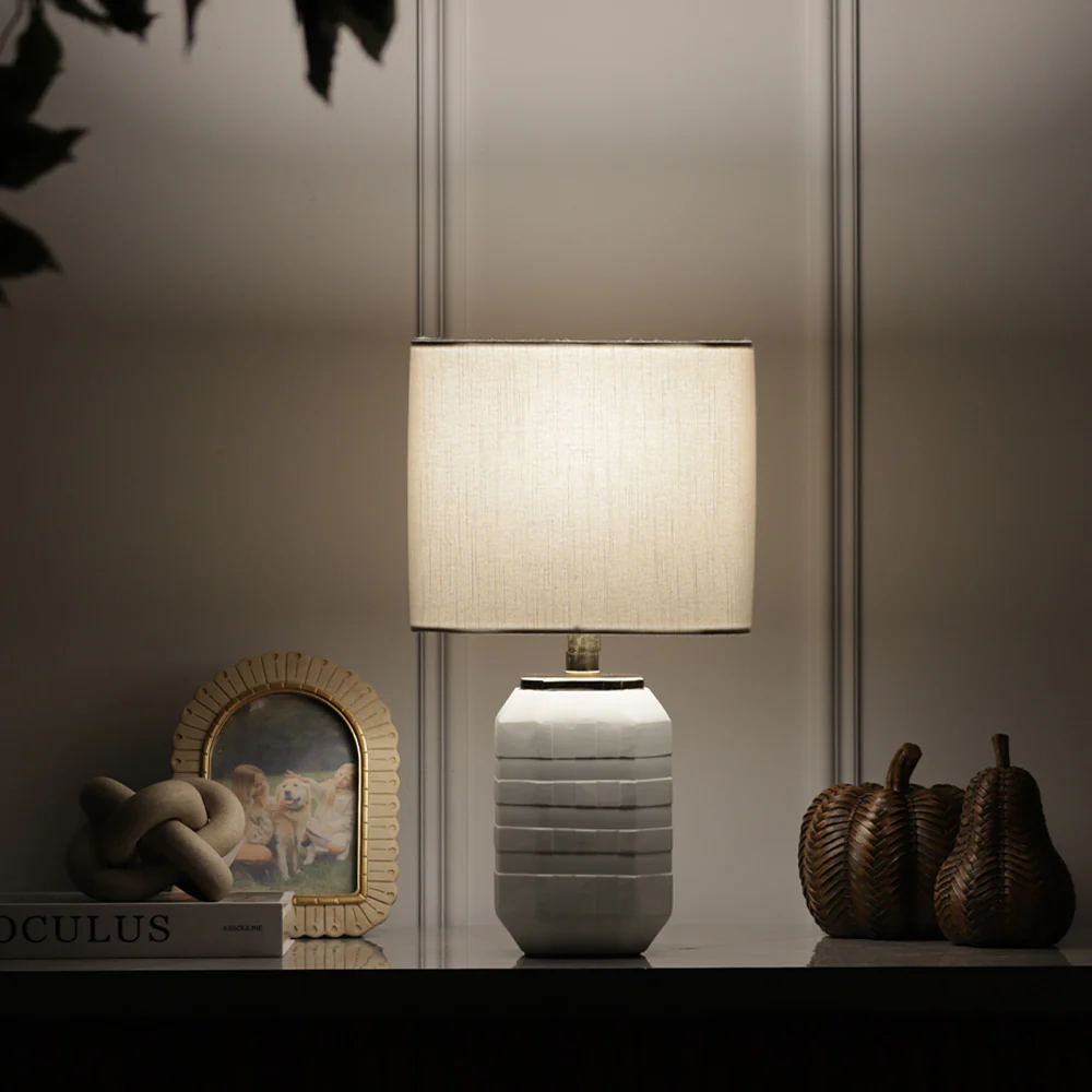 Nomi Glass Table Lamp Large - White - Image 3