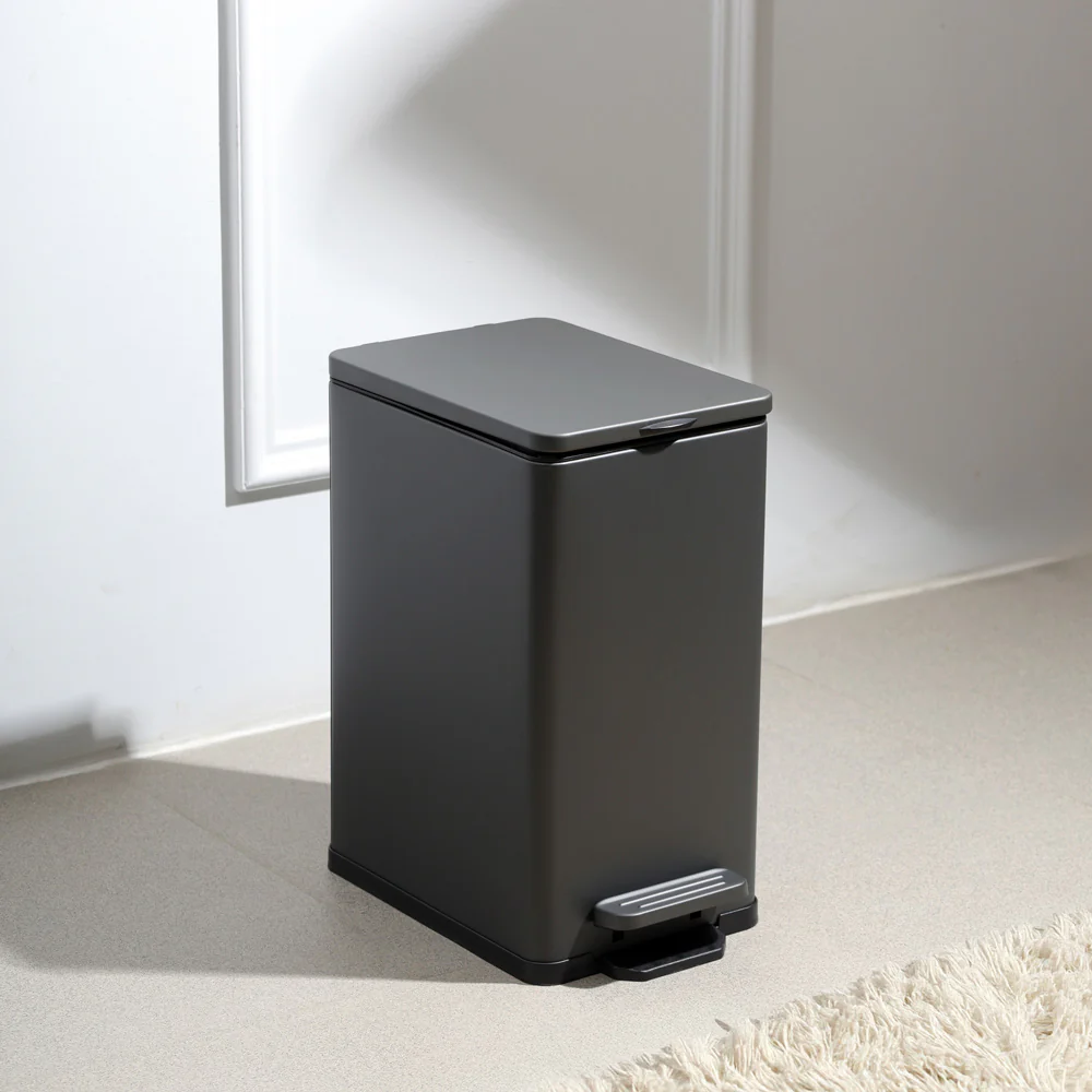 Nori Slim Pedal Bin 7L - Dark Grey - Image 3
