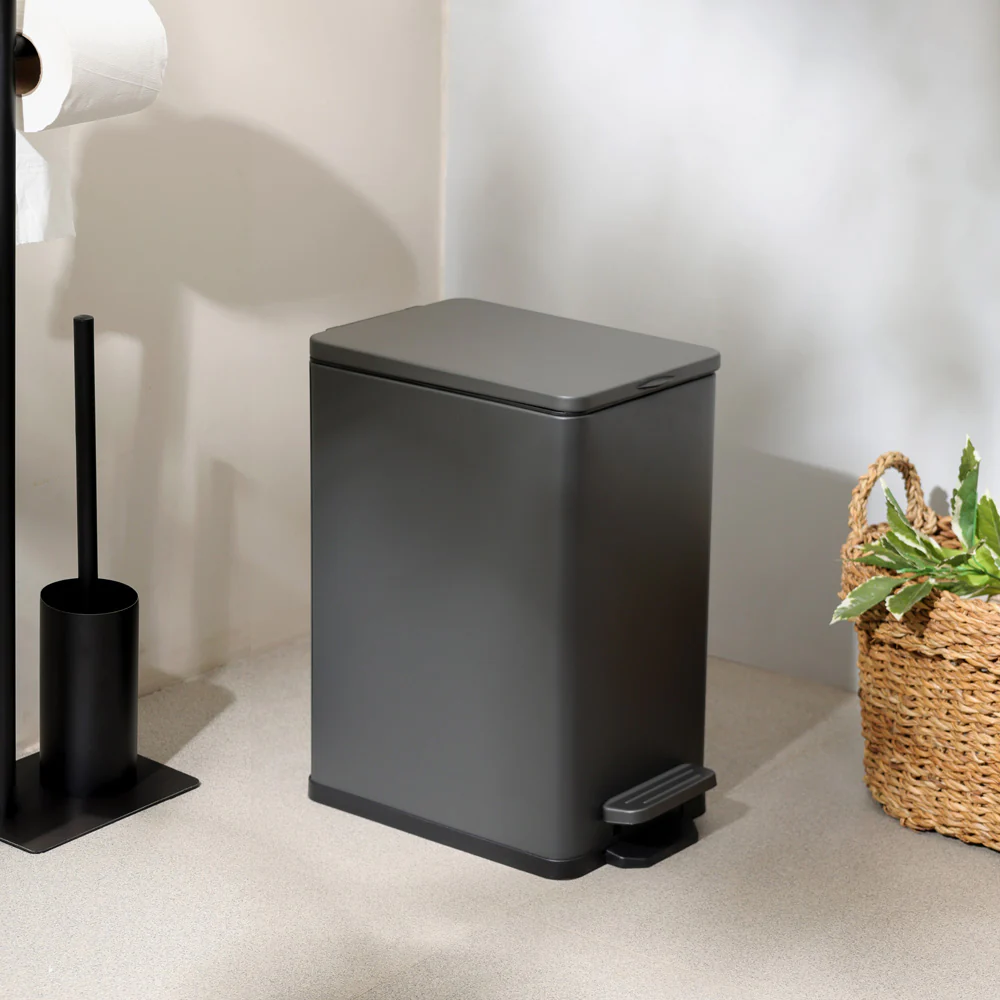 Nori Slim Pedal Bin 7L - Dark Grey - Image 5