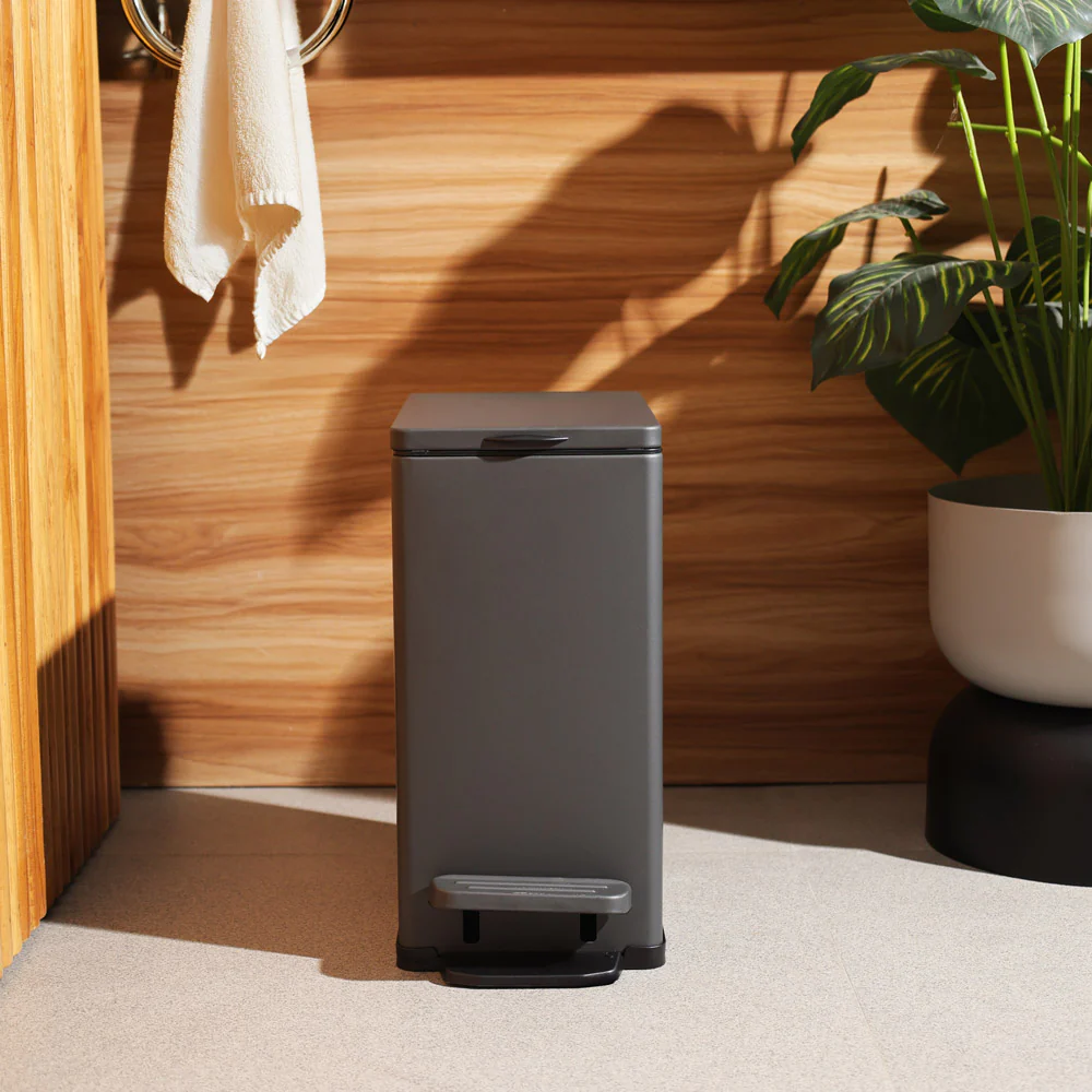 Nori Slim Pedal Bin 7L - Dark Grey - Image 7